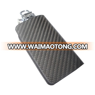 commercial design selling well black carbon fiber luxury zipper key bag